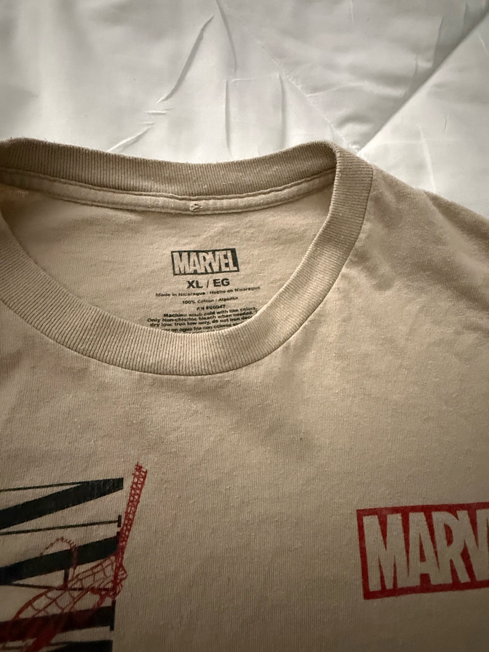 Marvel Men's Cream Crewneck Graphic Sweater